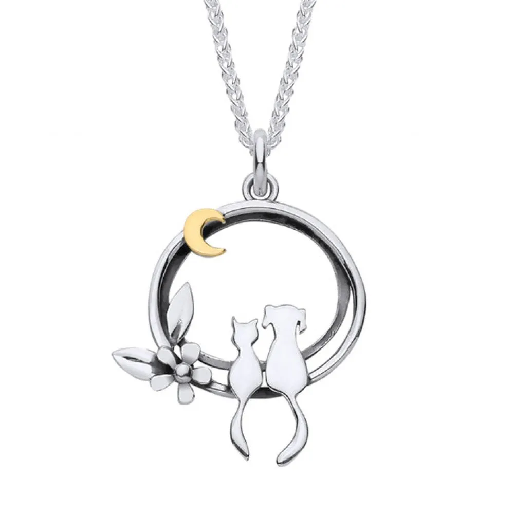 Linda MacDonald Cat and Dog Moonlight Best Friends Collection Necklace EBFR2