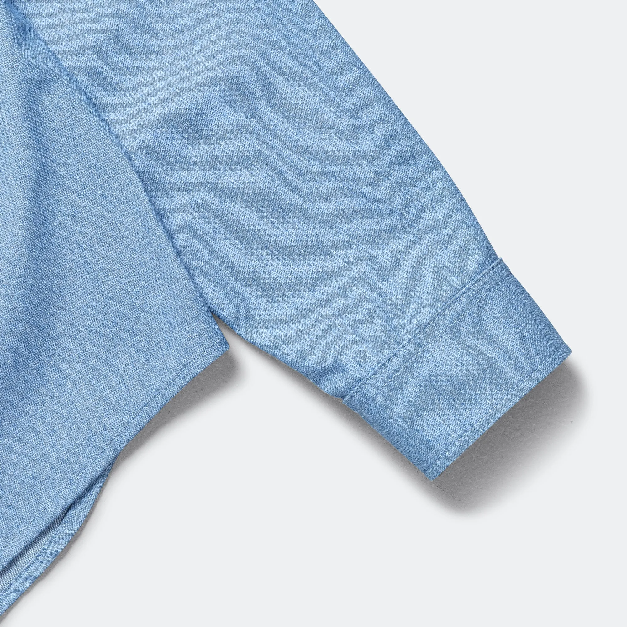 Long Sleeve Cotton Shirt - Iris Blue