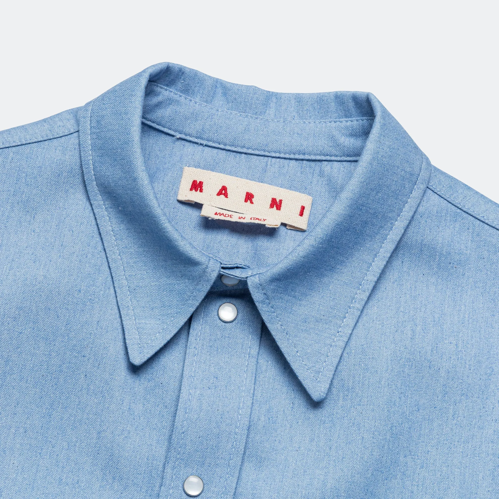 Long Sleeve Cotton Shirt - Iris Blue