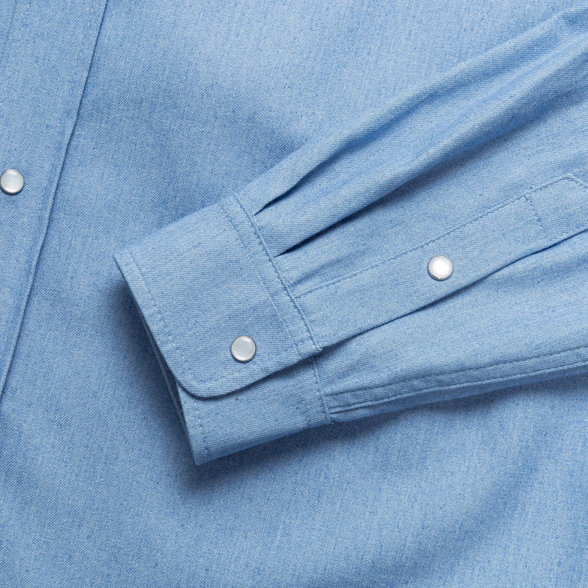 Long Sleeve Cotton Shirt - Iris Blue