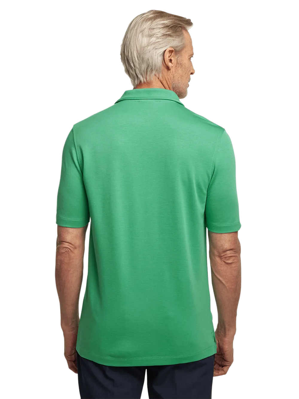 Lyocell Blend Quarter Zip Polo - Green