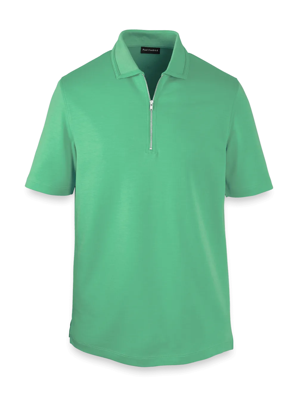 Lyocell Blend Quarter Zip Polo - Green
