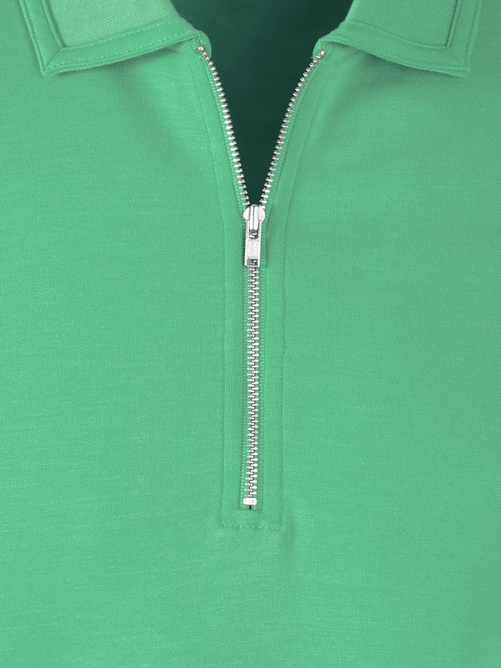 Lyocell Blend Quarter Zip Polo - Green