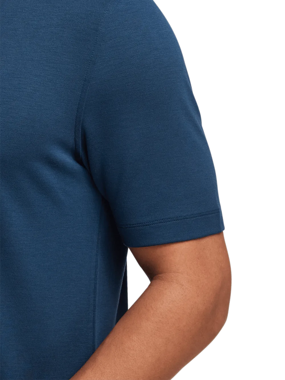 Lyocell Blend Quarter Zip Polo - Navy