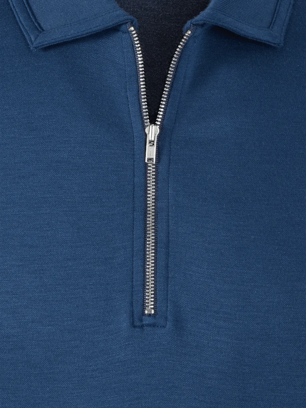 Lyocell Blend Quarter Zip Polo - Navy