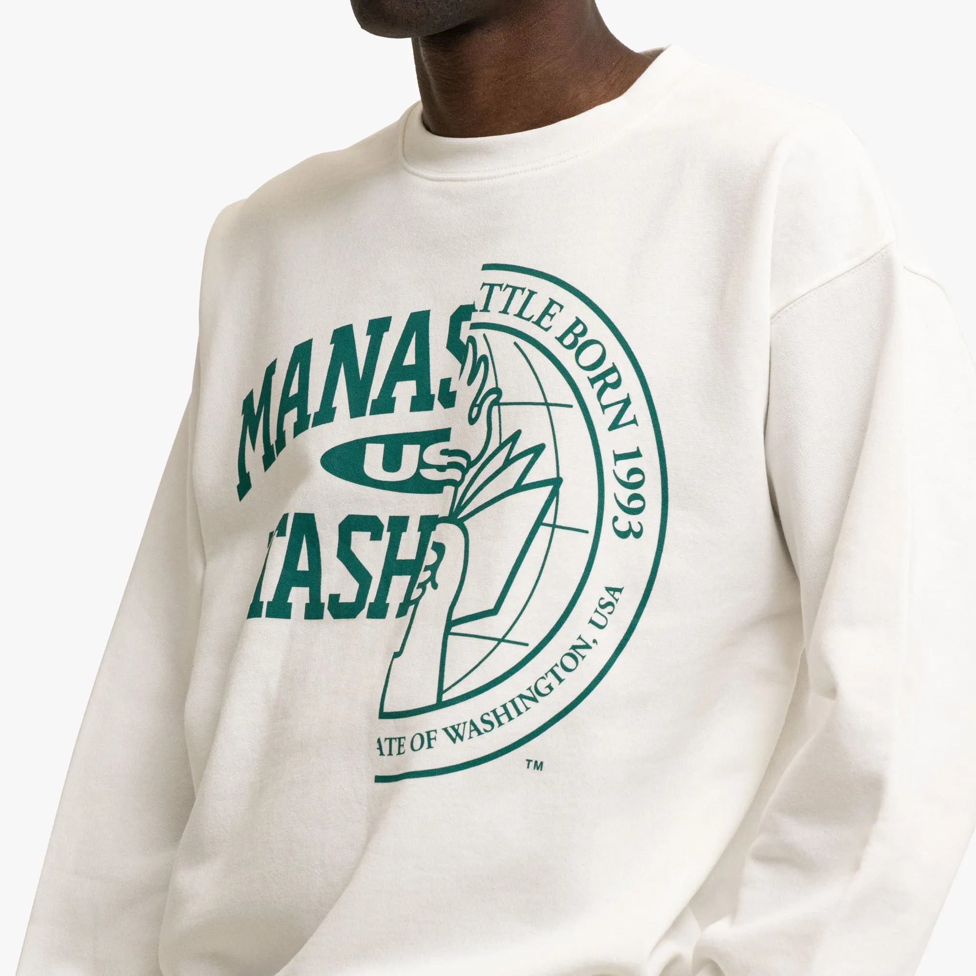Manastash Collegiate Crewneck White