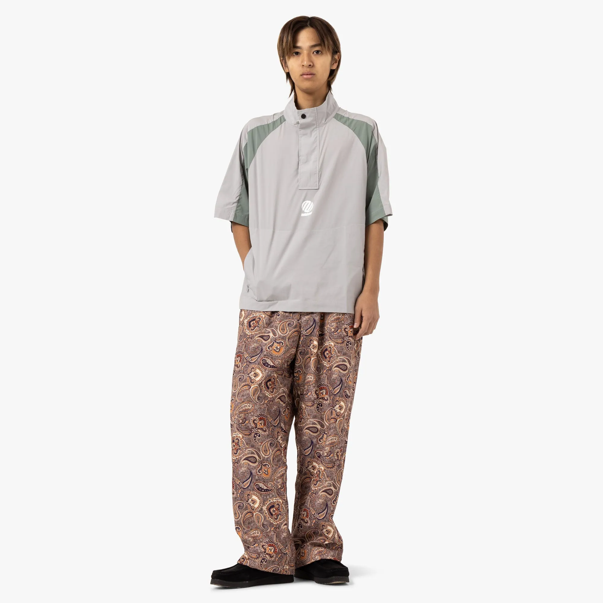 Metalwood Short Sleeve Paneled Wind Shirt Titanium / Sage
