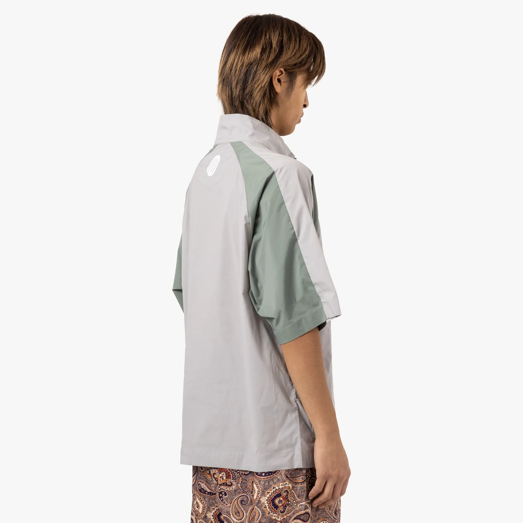 Metalwood Short Sleeve Paneled Wind Shirt Titanium / Sage