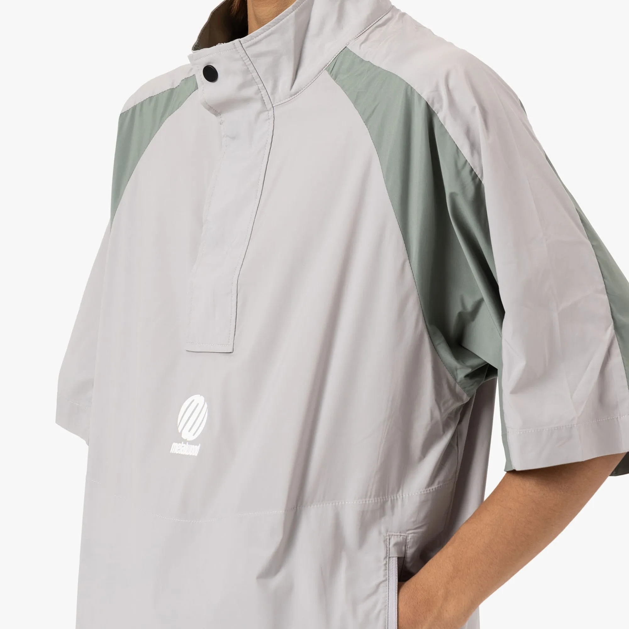 Metalwood Short Sleeve Paneled Wind Shirt Titanium / Sage