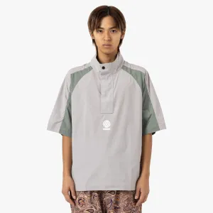 Metalwood Short Sleeve Paneled Wind Shirt Titanium / Sage