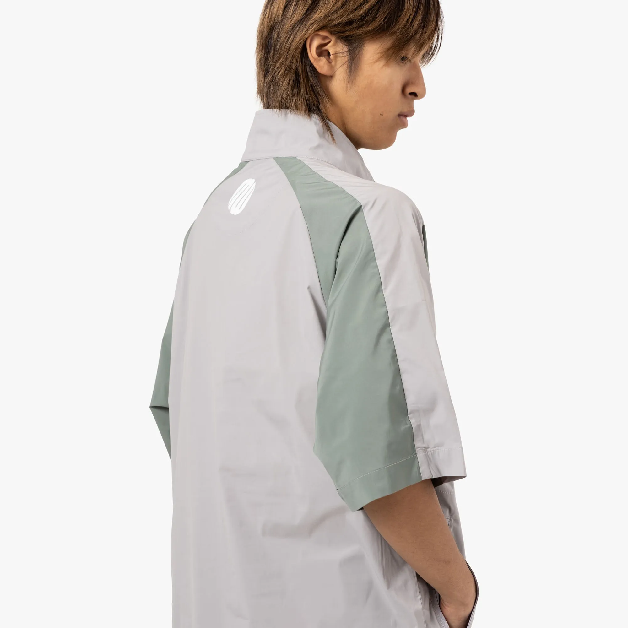 Metalwood Short Sleeve Paneled Wind Shirt Titanium / Sage