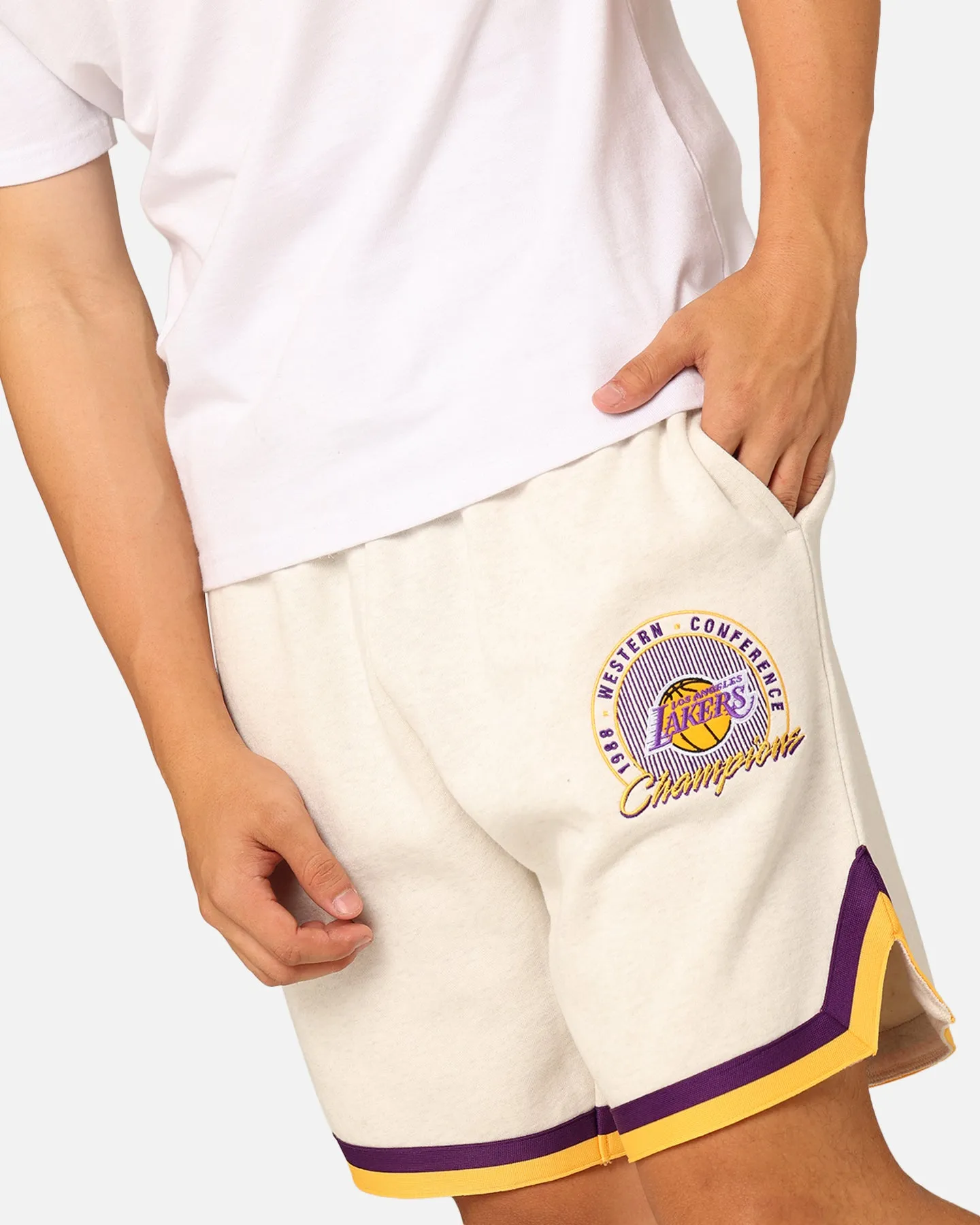 Mitchell & Ness Los Angeles Lakers Shooting Shorts White Marle