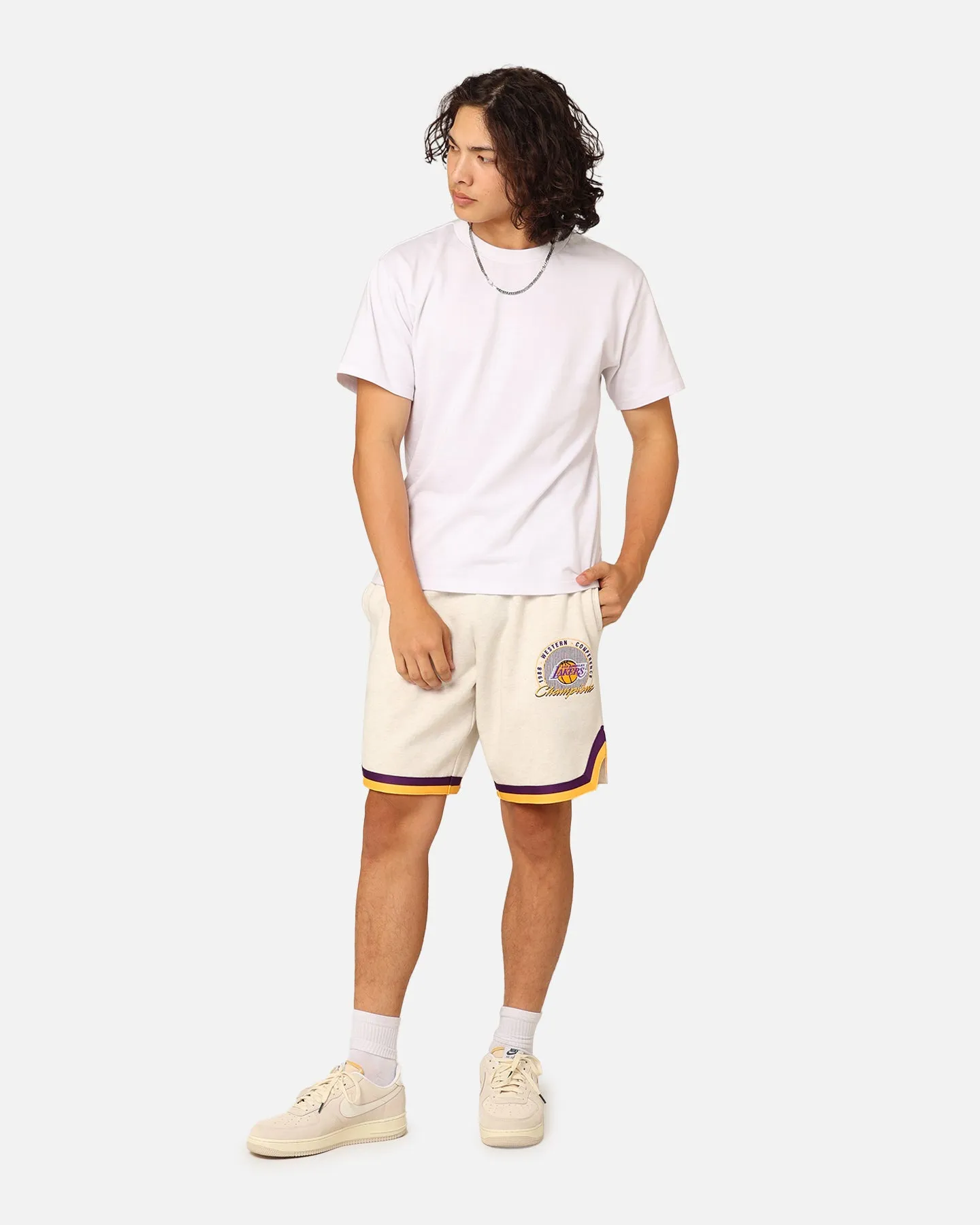 Mitchell & Ness Los Angeles Lakers Shooting Shorts White Marle