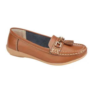 Nautical Real Leather Loafer - Tan