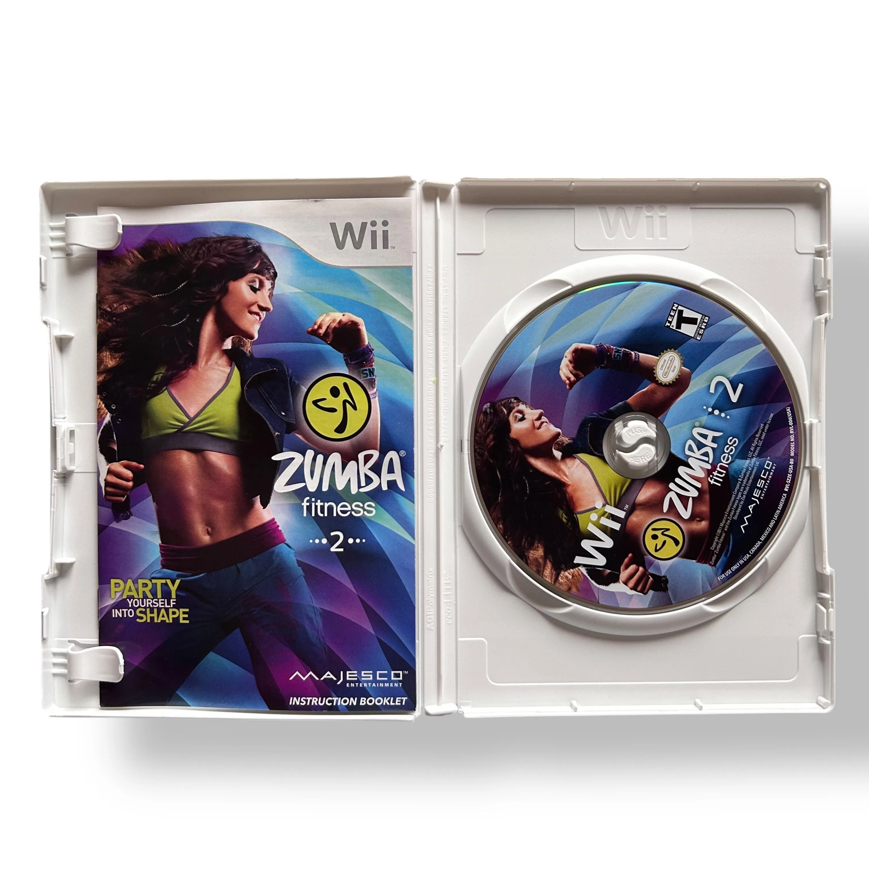 Nintendo Wii Zumba Fitness 2 Video Game, Fitness Belt, Original Box, Manual