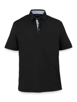 Performance Blend Three Button Polo - Black