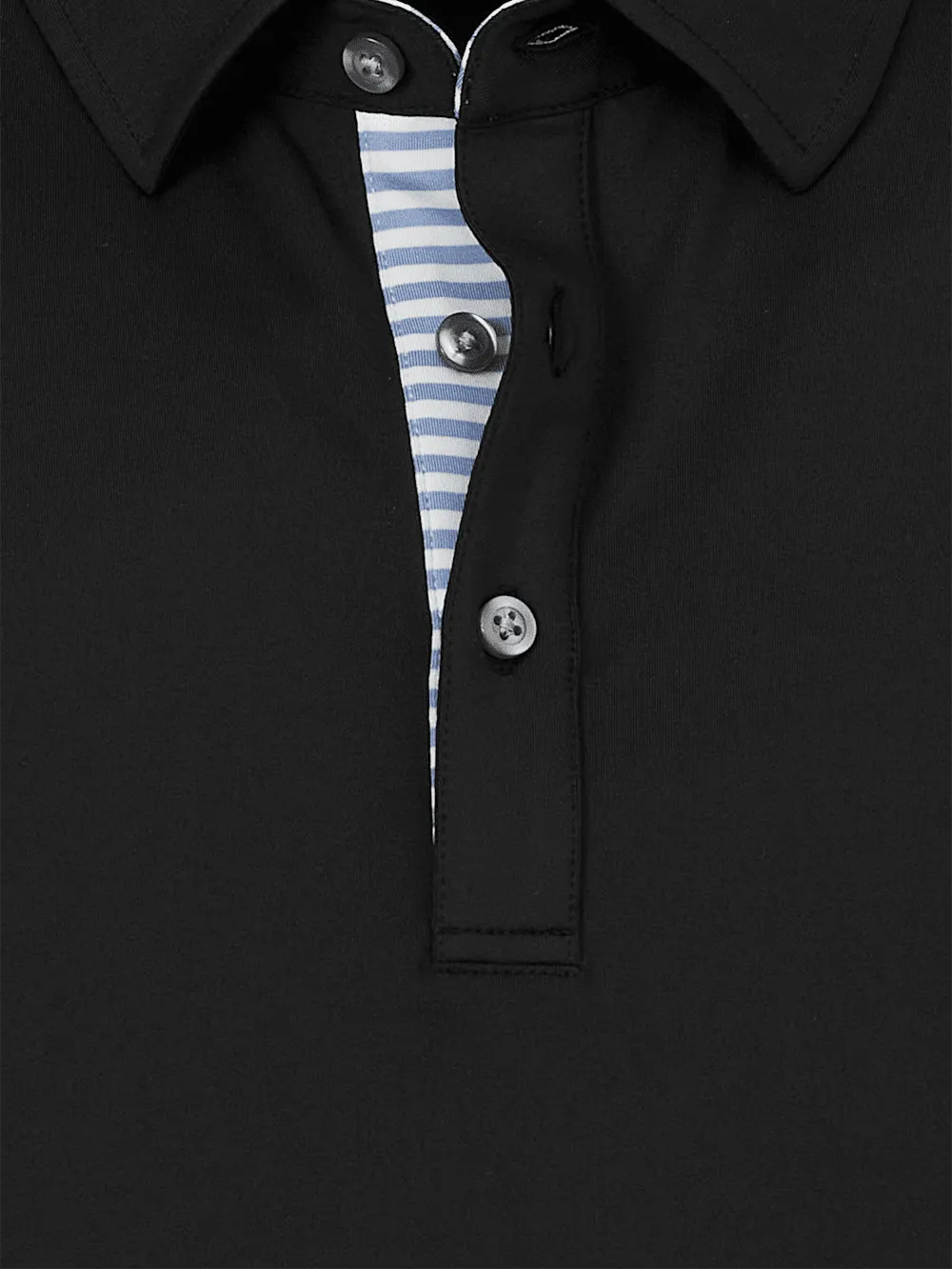 Performance Blend Three Button Polo - Black