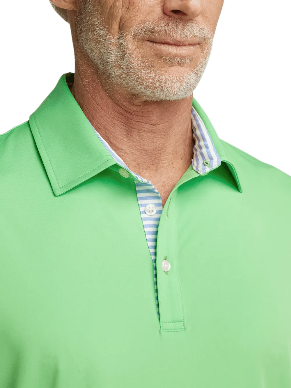 Performance Blend Three Button Polo - Lime