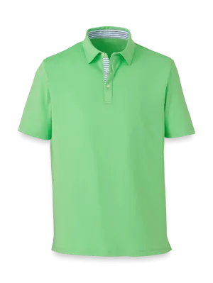 Performance Blend Three Button Polo - Lime