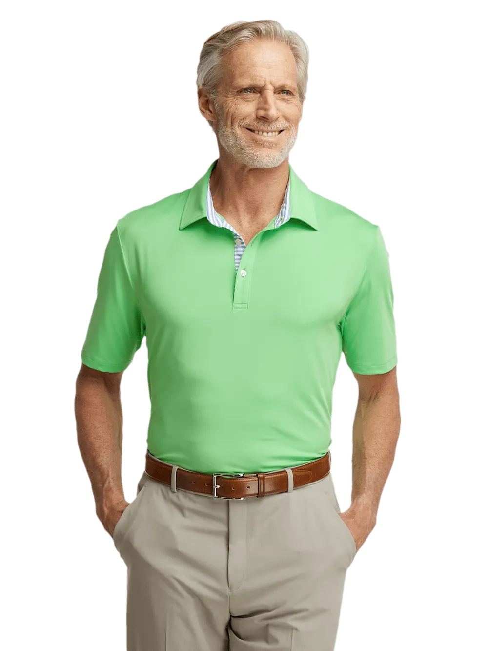 Performance Blend Three Button Polo - Lime