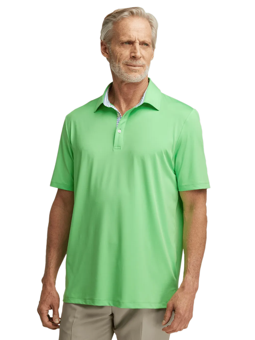 Performance Blend Three Button Polo - Lime