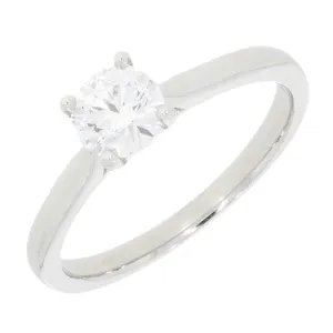 Platinum 0.63ct Brilliant Cut Lab Grown Diamond Solitaire Ring D VS2