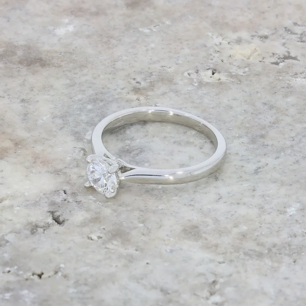 Platinum 0.63ct Brilliant Cut Lab Grown Diamond Solitaire Ring D VS2