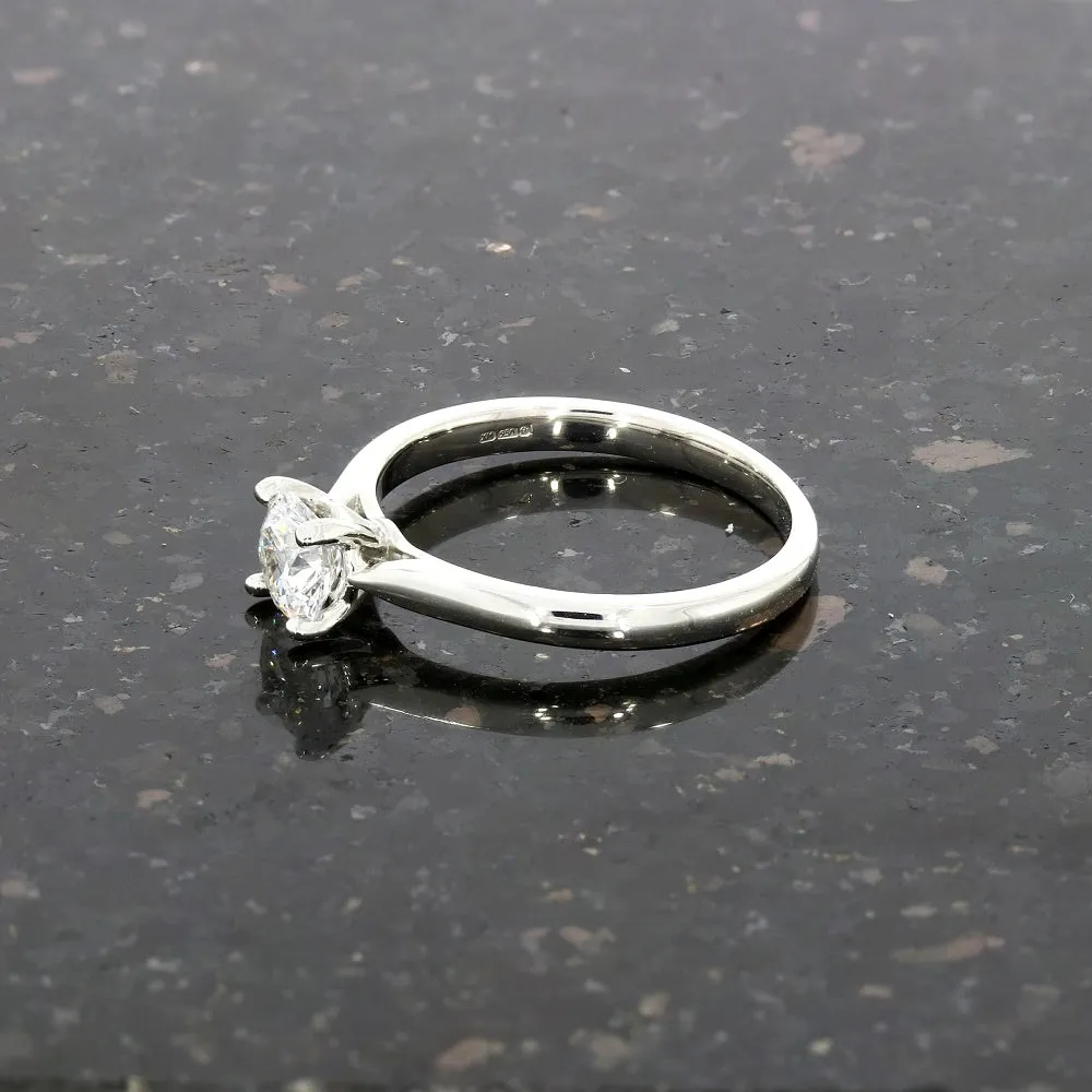 Platinum 0.63ct Brilliant Cut Lab Grown Diamond Solitaire Ring D VS2
