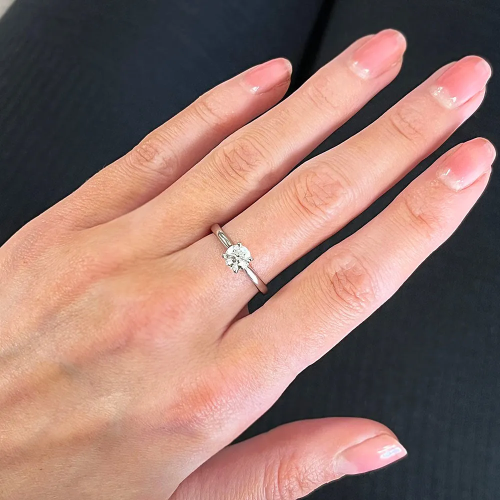 Platinum 0.63ct Brilliant Cut Lab Grown Diamond Solitaire Ring D VS2