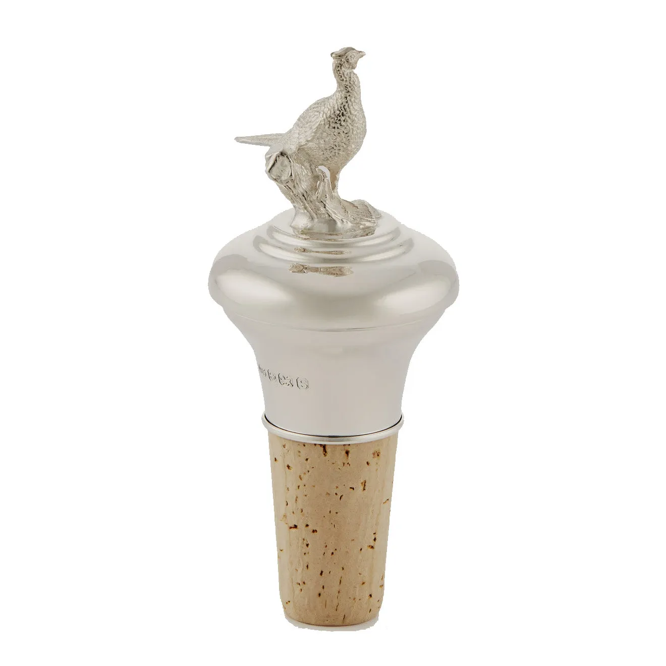 Purdey Silver Pheasant Bottle Stopper in Silver
