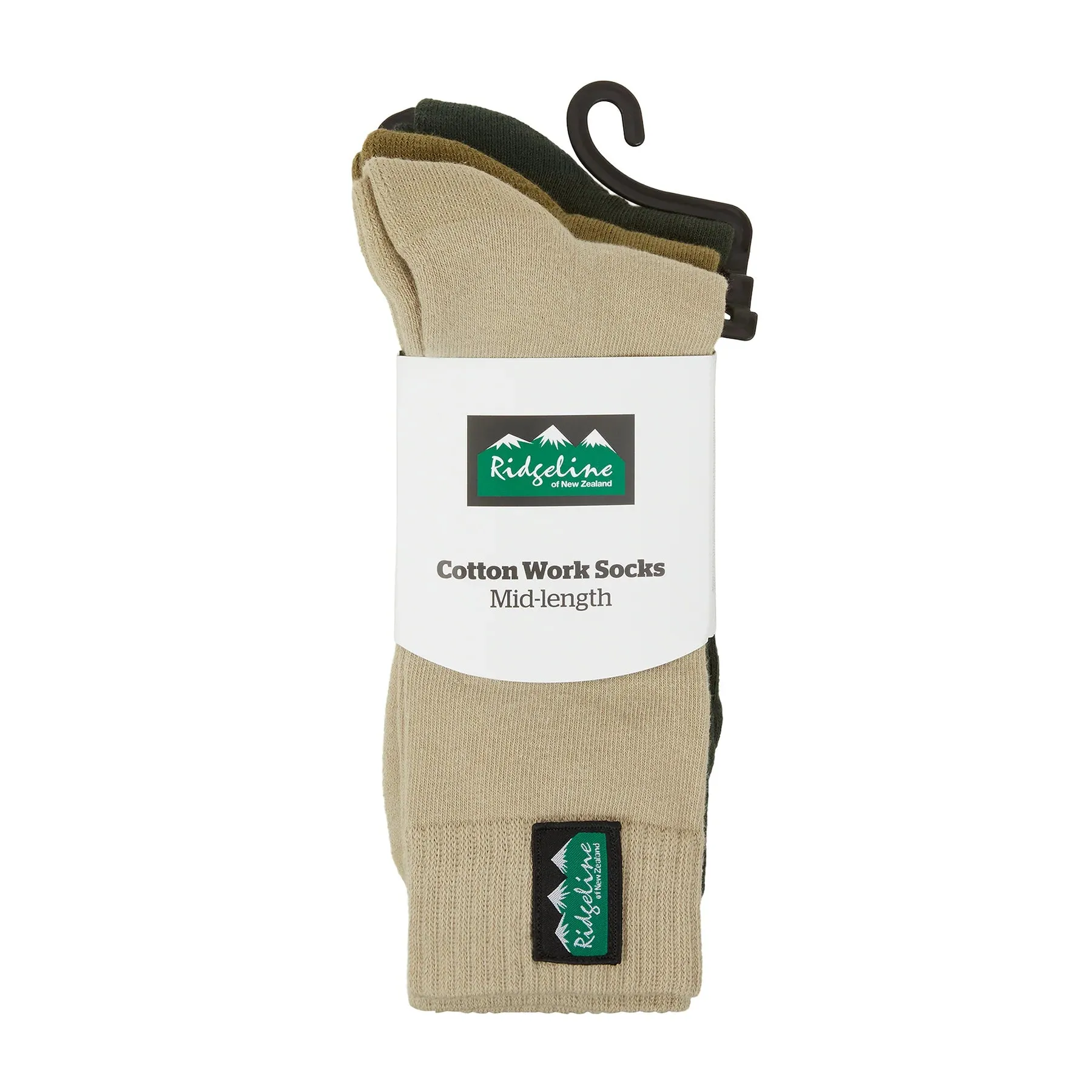 Ridgeline Mid-Length Cotton Work Socks 3-Pack