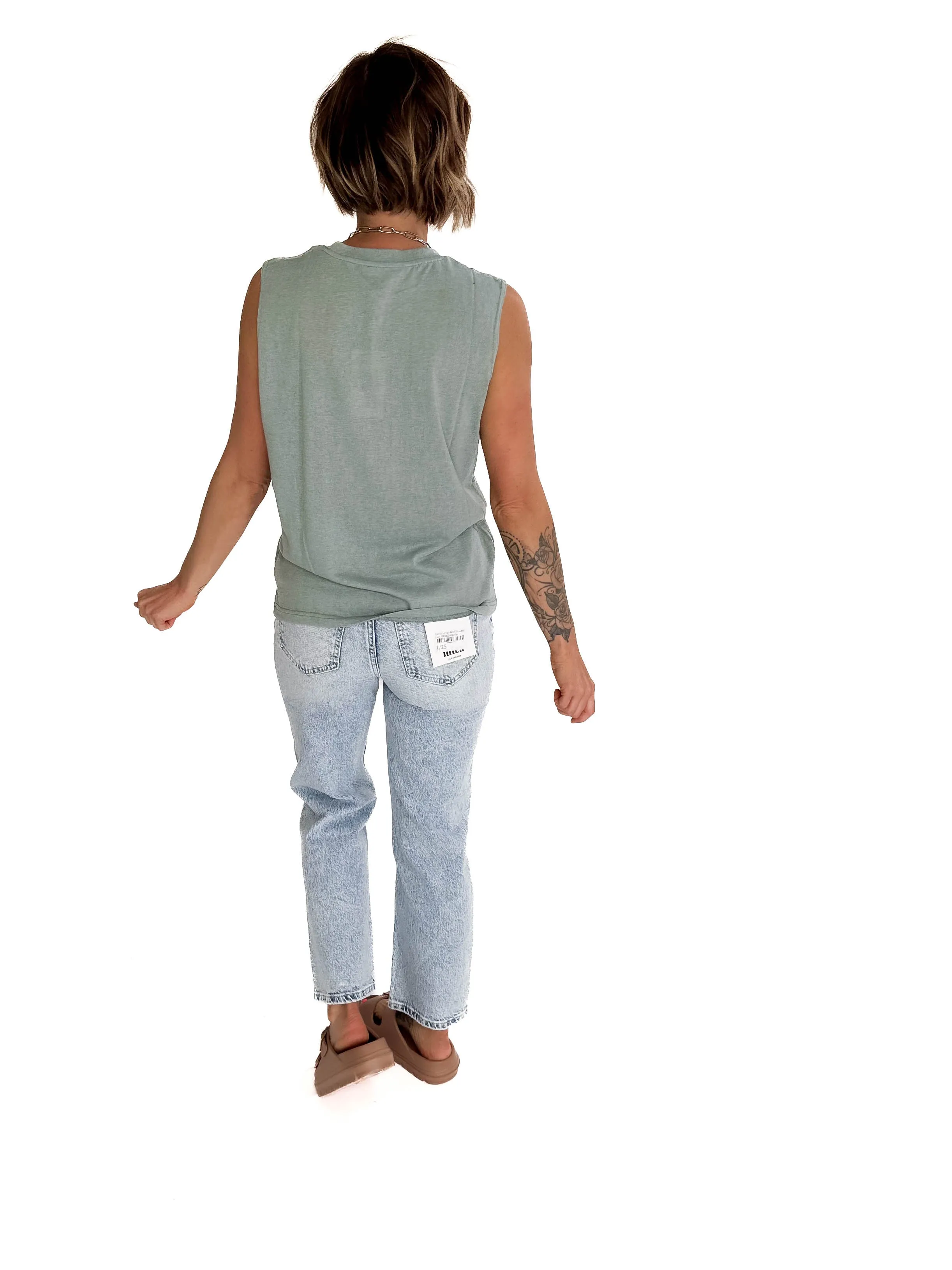 Sierra Slub Knit Tank- OCEAN