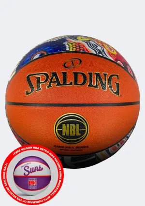 Spalding NBL Indigenous All Surface Ball with FREE Wilson NBA Team Mini Retro Phoenix Suns Basketball