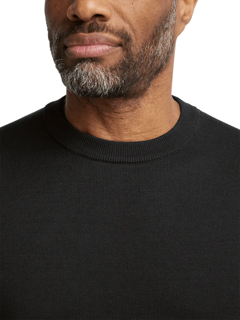 Supima Cotton Crew Neck Sweater - Black