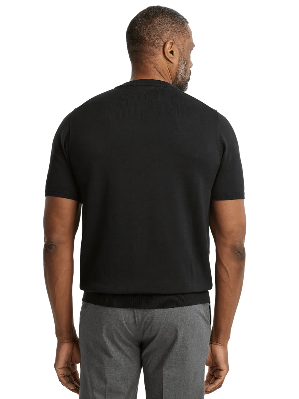 Supima Cotton Crew Neck Sweater - Black