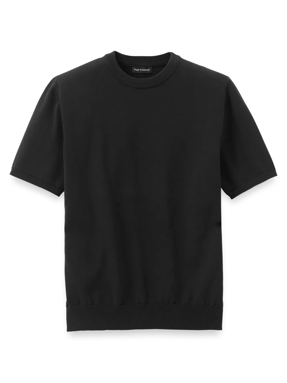 Supima Cotton Crew Neck Sweater - Black