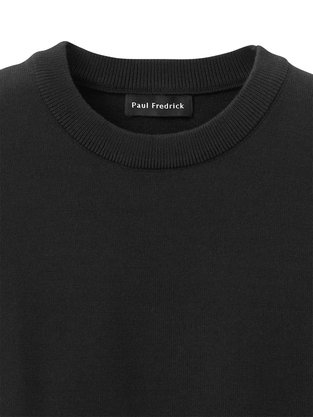 Supima Cotton Crew Neck Sweater - Black