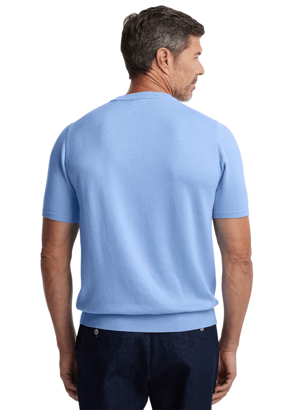 Supima Cotton Crew Neck Sweater - Blue