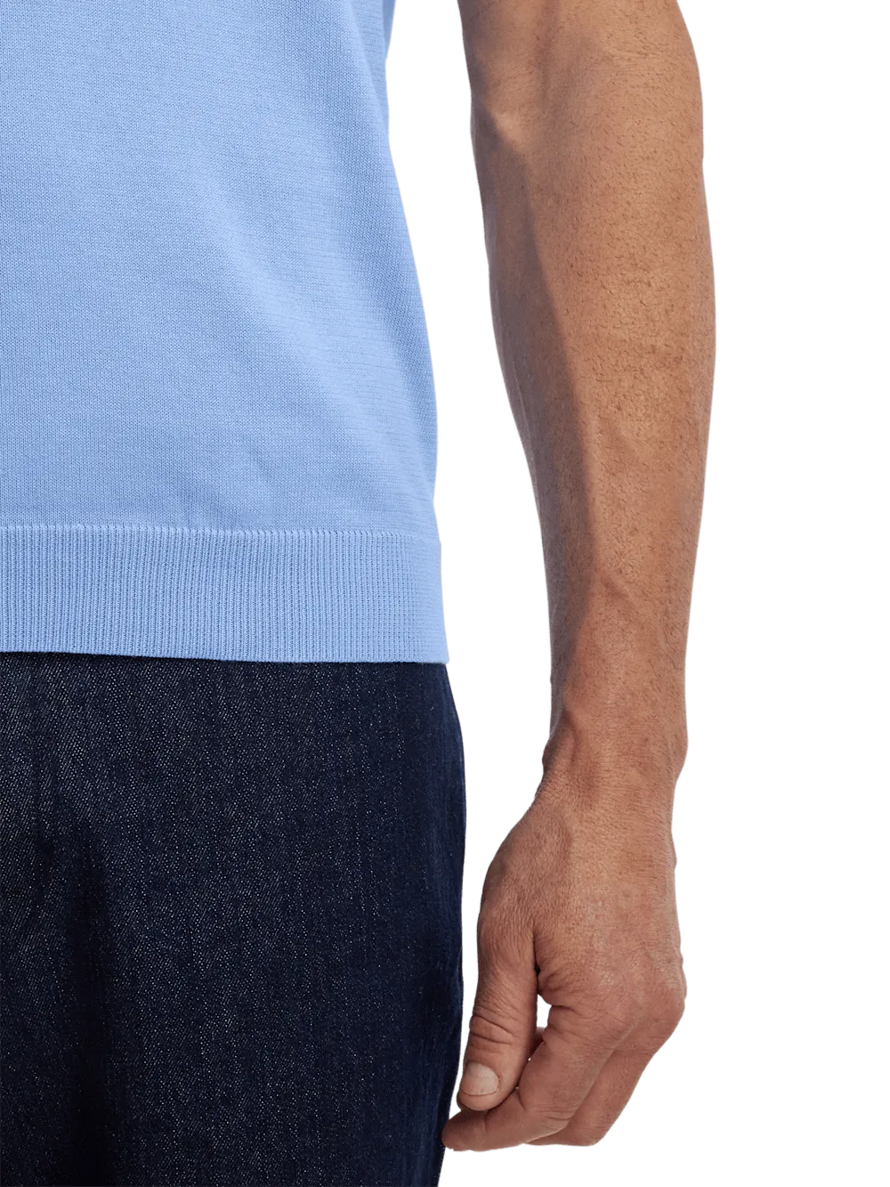 Supima Cotton Crew Neck Sweater - Blue