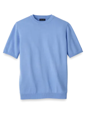Supima Cotton Crew Neck Sweater - Blue
