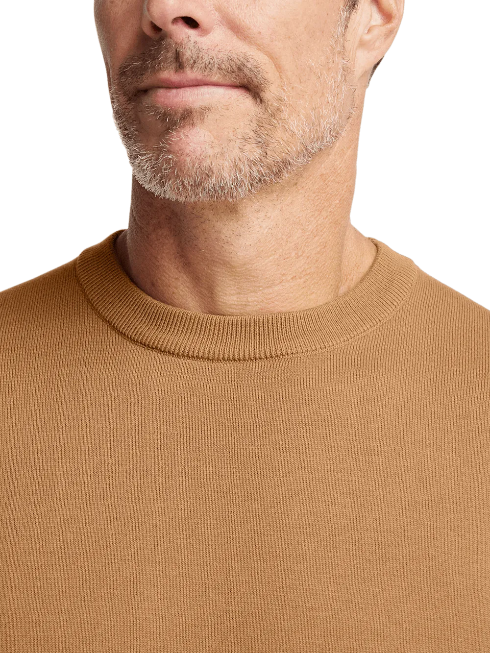 Supima Cotton Crew Neck Sweater - Light Brown