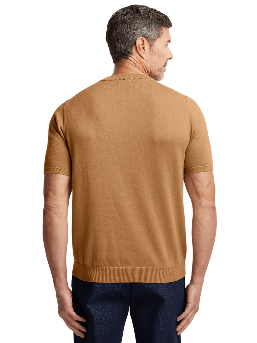 Supima Cotton Crew Neck Sweater - Light Brown