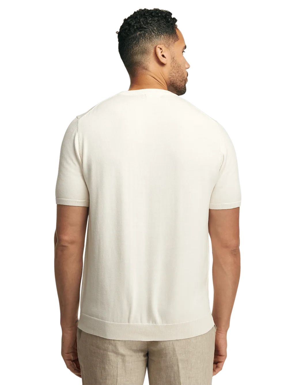 Supima Cotton Crew Neck Sweater - Off White