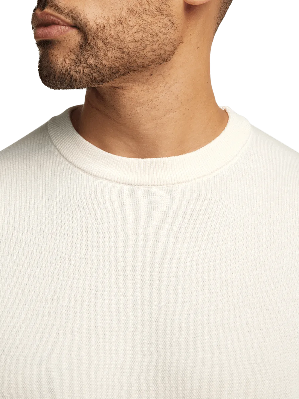 Supima Cotton Crew Neck Sweater - Off White
