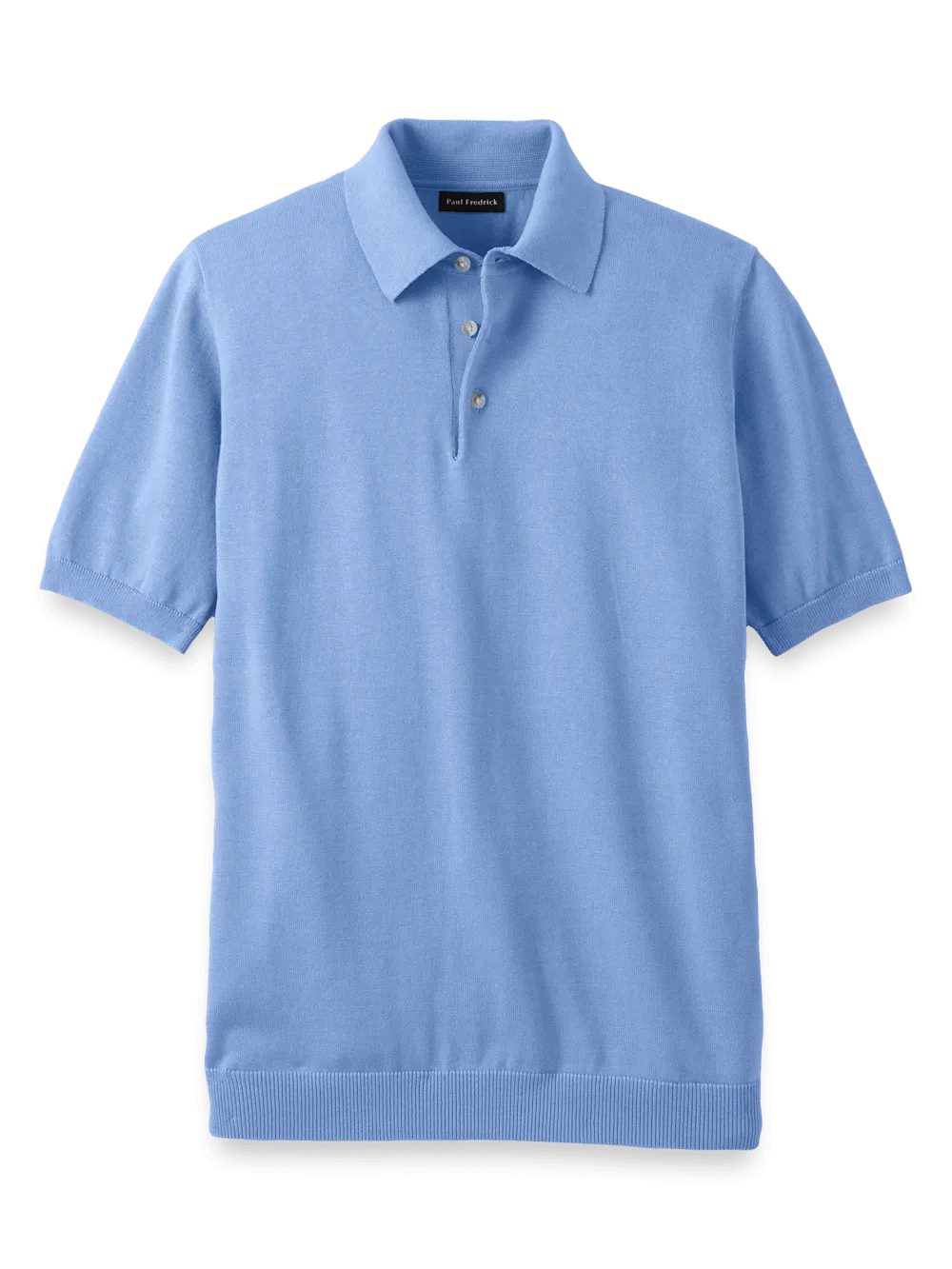 Supima Cotton Three Button Polo - Blue