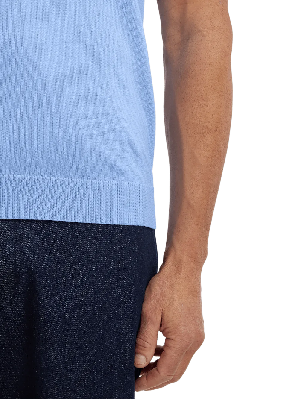 Supima Cotton Three Button Polo - Blue