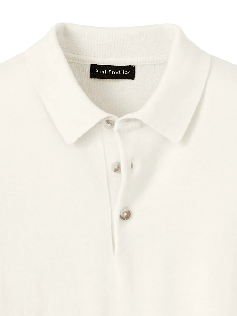 Supima Cotton Three Button Polo - Off White