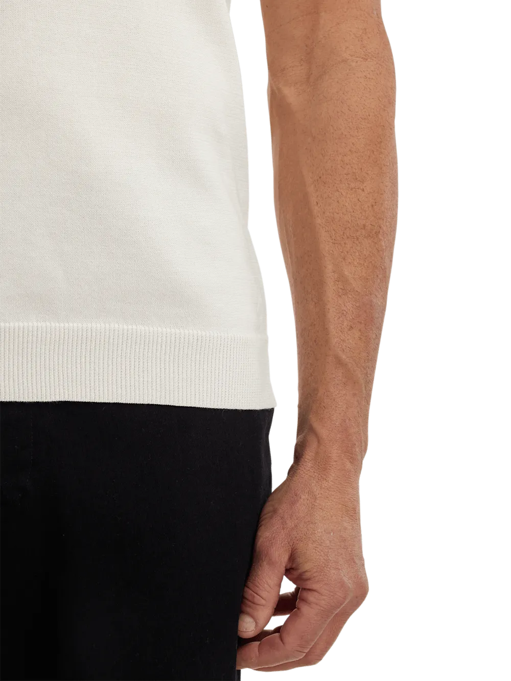Supima Cotton Three Button Polo - Off White