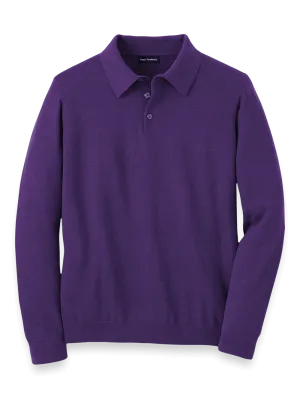 Supima Cotton Three Button Polo - Plum