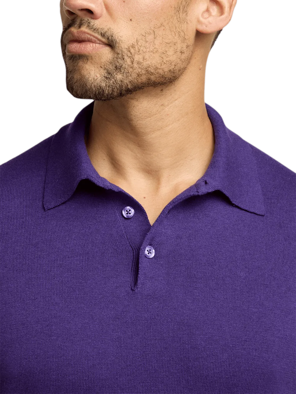 Supima Cotton Three Button Polo - Plum